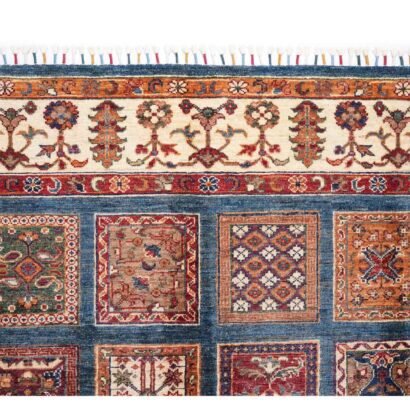 Sultani Checkered Wool Rug Hand-Knotted Traditional 7x5 ft - Rugs 1
