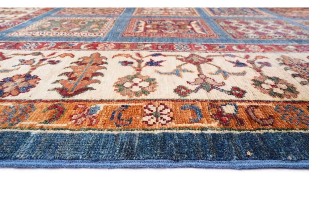 Sultani Checkered Wool Rug Hand-Knotted Traditional 7x5 ft - Rugs 1