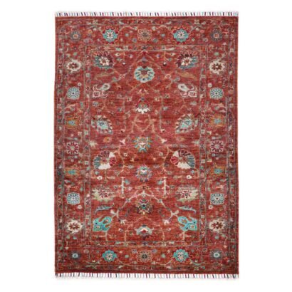 Sultani Floral Pattern Brown Area Rug 5.8x4.1 ft Hand-Knotted Traditional - Rugs 1