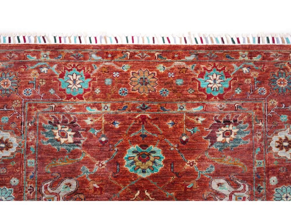 Sultani Floral Pattern Brown Area Rug 5.8x4.1 ft Hand-Knotted Traditional - Rugs 1