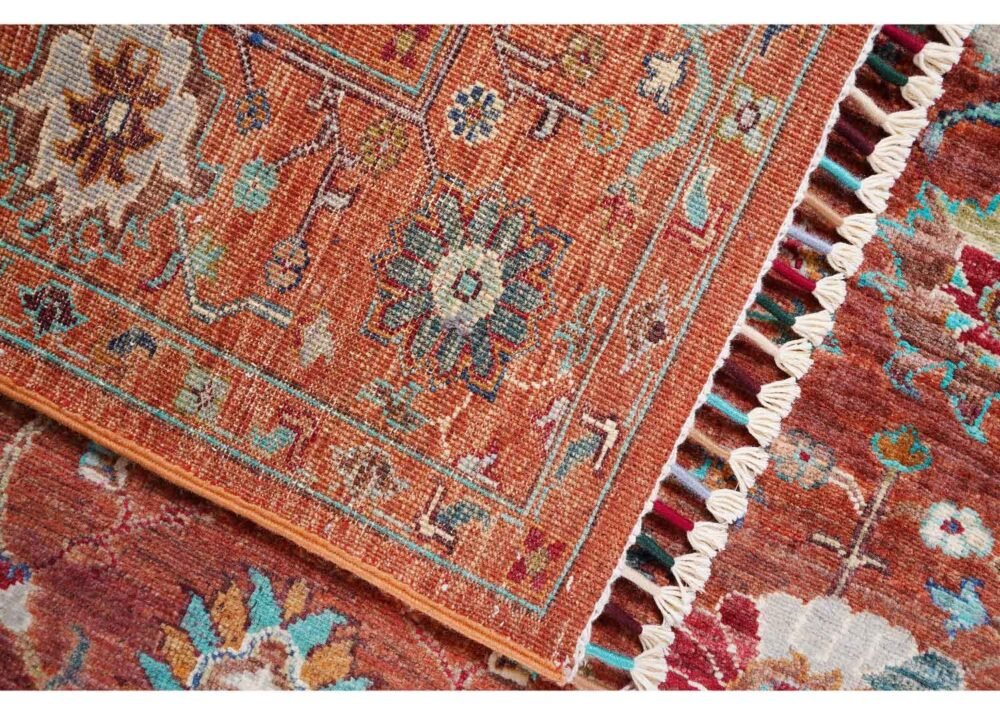 Sultani Floral Pattern Brown Area Rug 5.8x4.1 ft Hand-Knotted Traditional - Rugs 1