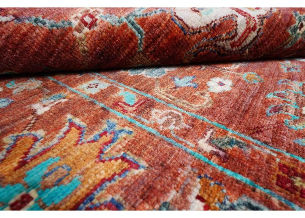 Sultani Floral Pattern Brown Area Rug 5.8x4.1 ft Hand-Knotted Traditional - Rugs 1