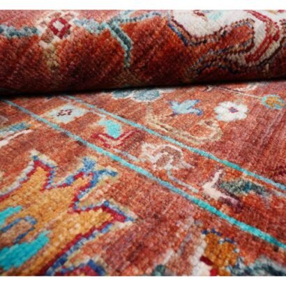 Sultani Floral Pattern Brown Area Rug 5.8x4.1 ft Hand-Knotted Traditional - Rugs 1