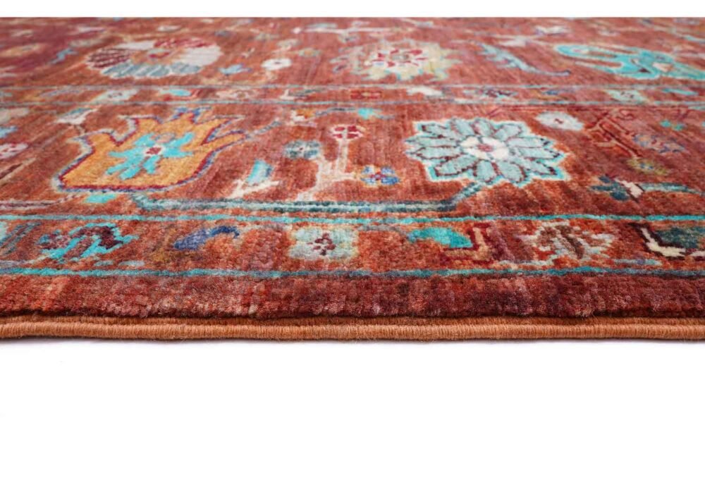 Sultani Floral Pattern Brown Area Rug 5.8x4.1 ft Hand-Knotted Traditional - Rugs 1