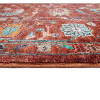Sultani Floral Pattern Brown Area Rug 5.8x4.1 ft Hand-Knotted Traditional - Rugs 1