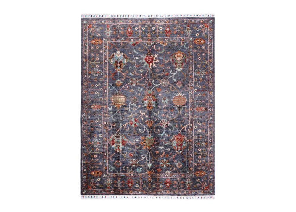 Sultani Grey Area Rug 6.8x5.1 ft Hand-Knotted Traditional - Rugs 1