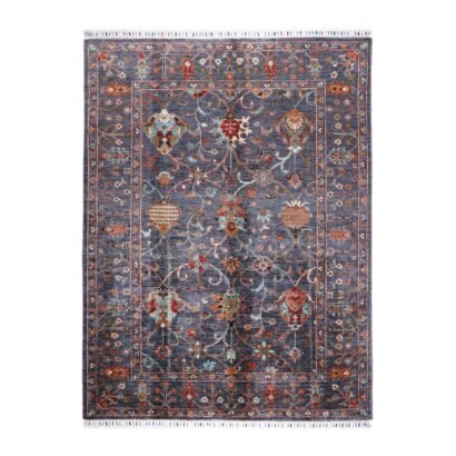 Sultani Grey Area Rug 6.8x5.1 ft Hand-Knotted Traditional - Rugs 1