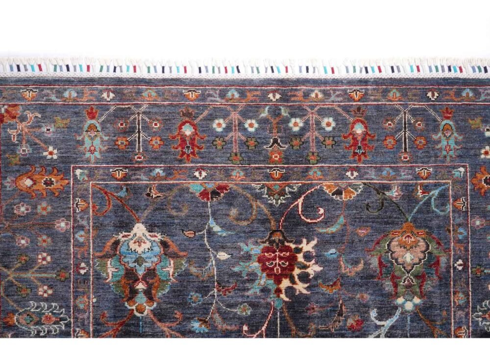 Sultani Grey Area Rug 6.8x5.1 ft Hand-Knotted Traditional - Rugs 1