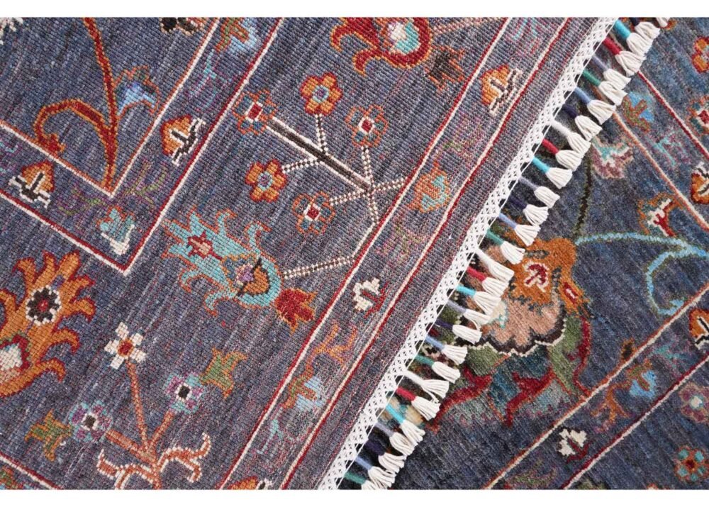 Sultani Grey Area Rug 6.8x5.1 ft Hand-Knotted Traditional - Rugs 1