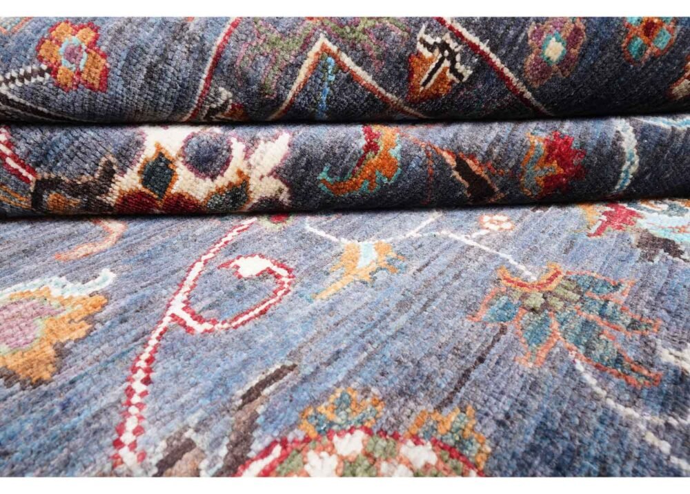 Sultani Grey Area Rug 6.8x5.1 ft Hand-Knotted Traditional - Rugs 1