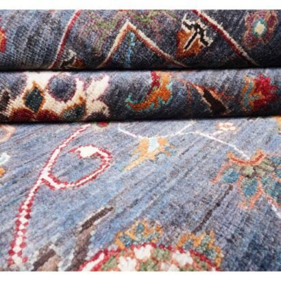 Sultani Grey Area Rug 6.8x5.1 ft Hand-Knotted Traditional - Rugs 1