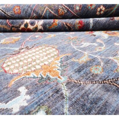 Sultani Grey Area Rug 6.8x5.1 ft Hand-Knotted Traditional - Rugs 1