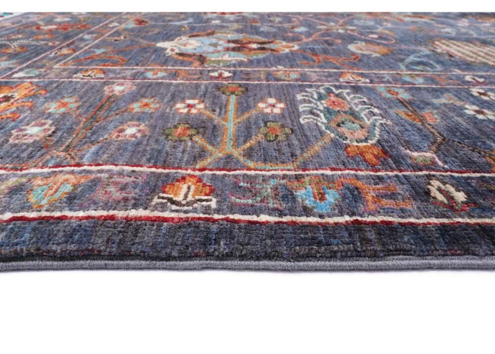 Sultani Grey Area Rug 6.8x5.1 ft Hand-Knotted Traditional - Rugs 1