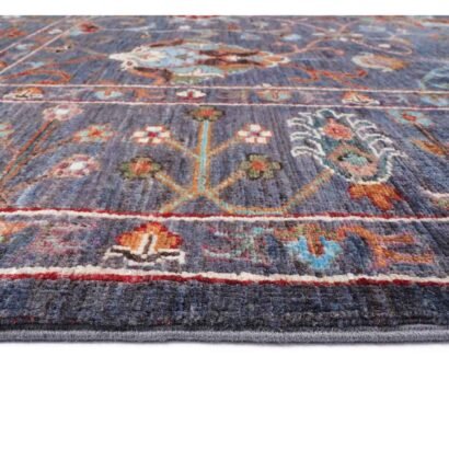 Sultani Grey Area Rug 6.8x5.1 ft Hand-Knotted Traditional - Rugs 1