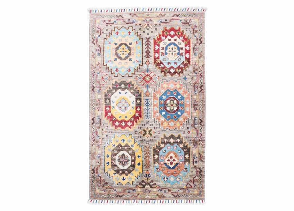 Sultani Traditional Hand Knotted Rug - Beige-Blue 4.3x2.6 ft Area - Rugs 1