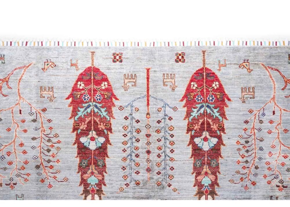 Sultani Traditional Plant-Tree Pattern Grey Outdoor Rug 7.8x5.7 ft - Rugs 1