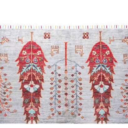 Sultani Traditional Plant-Tree Pattern Grey Outdoor Rug 7.8x5.7 ft - Rugs 1