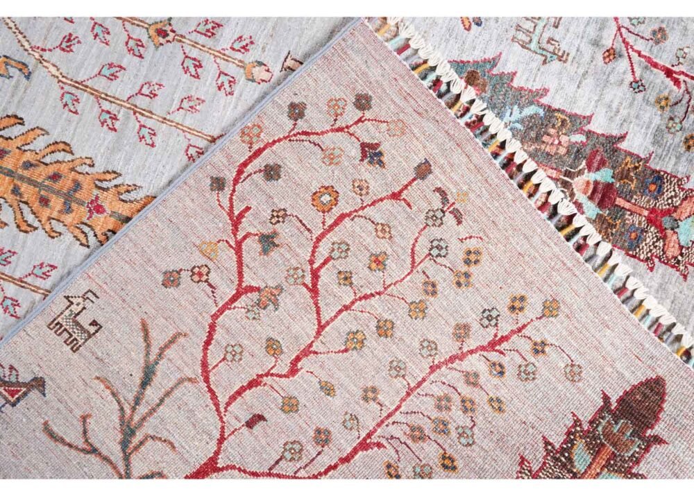 Sultani Traditional Plant-Tree Pattern Grey Outdoor Rug 7.8x5.7 ft - Rugs 1