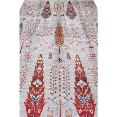 Sultani Traditional Plant-Tree Pattern Grey Outdoor Rug 7.8x5.7 ft - Rugs 1