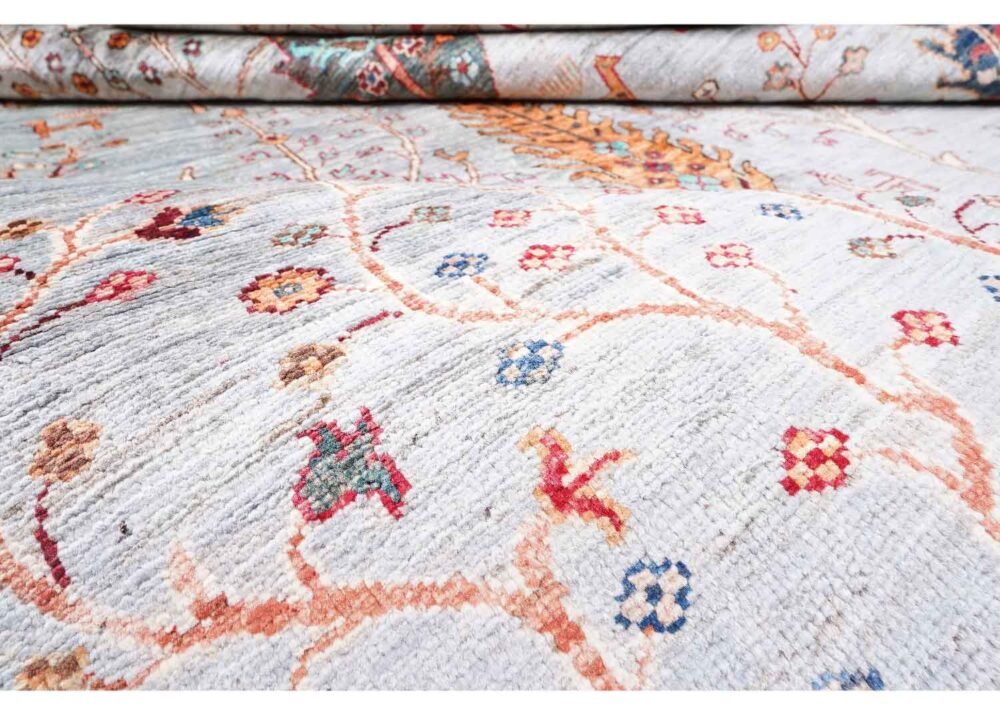 Sultani Traditional Plant-Tree Pattern Grey Outdoor Rug 7.8x5.7 ft - Rugs 1
