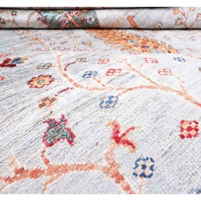 Sultani Traditional Plant-Tree Pattern Grey Outdoor Rug 7.8x5.7 ft - Rugs 1