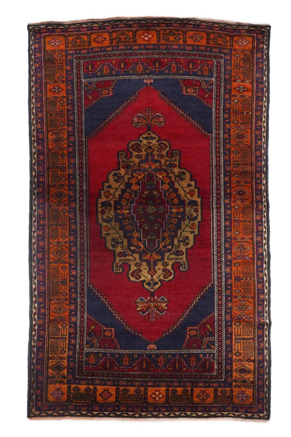 Taspinar Vintage Red Orange Area Rugs Hand-Knotted 8.2x4.8 ft Traditional - Rugs 1