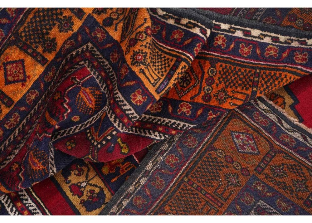 Taspinar Vintage Red Orange Area Rugs Hand-Knotted 8.2x4.8 ft Traditional - Rugs 1