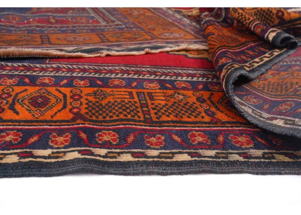 Taspinar Vintage Red Orange Area Rugs Hand-Knotted 8.2x4.8 ft Traditional - Rugs 1