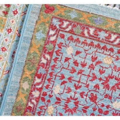 Traditional Memluk Floor Rugs 11x7.9 ft Purple-Blue Geometric Pattern - Rugs 1