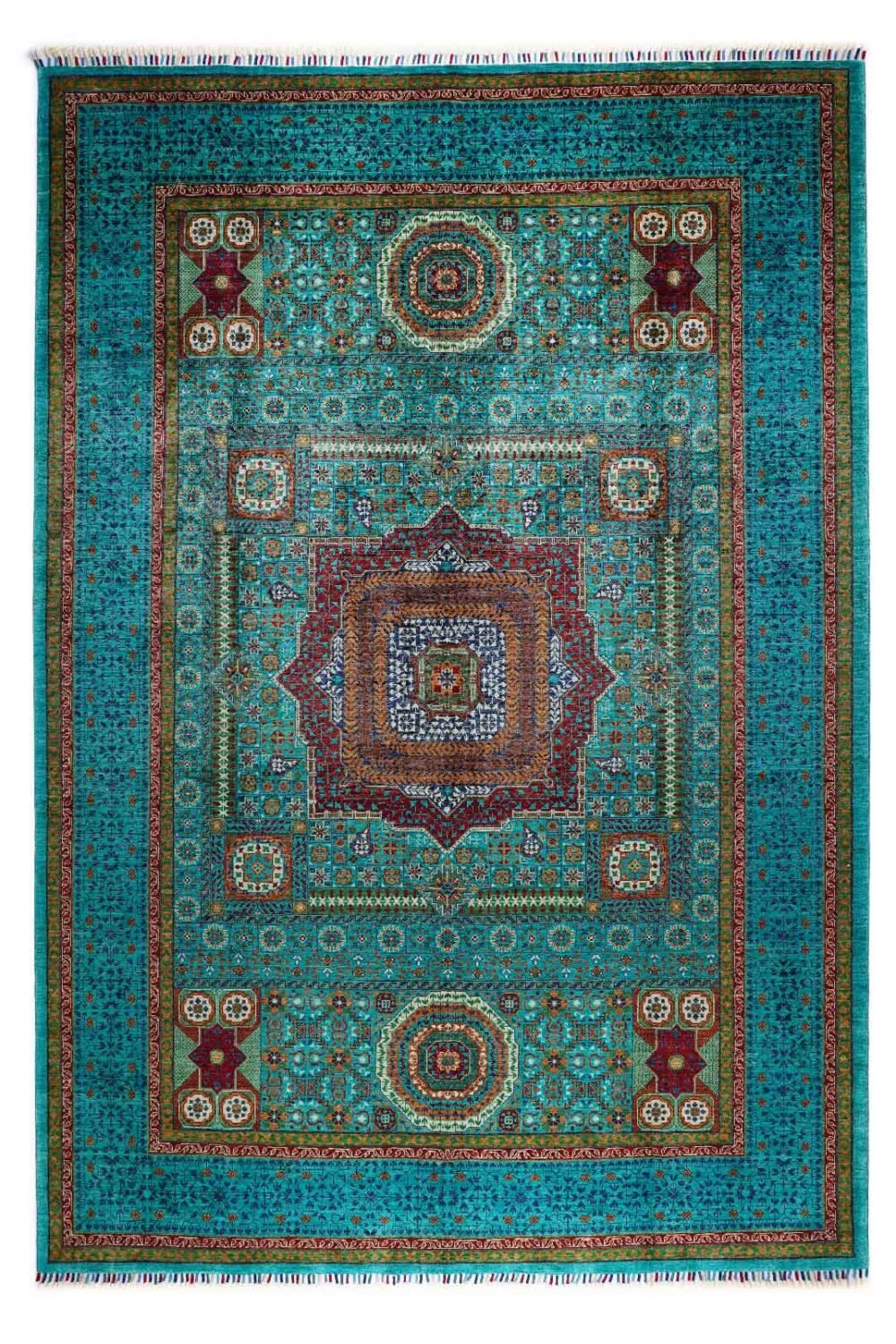 Traditional Memluk Hand-Knotted with Wool Turkish Rug 9.5x6.9 ft - Rugs 1