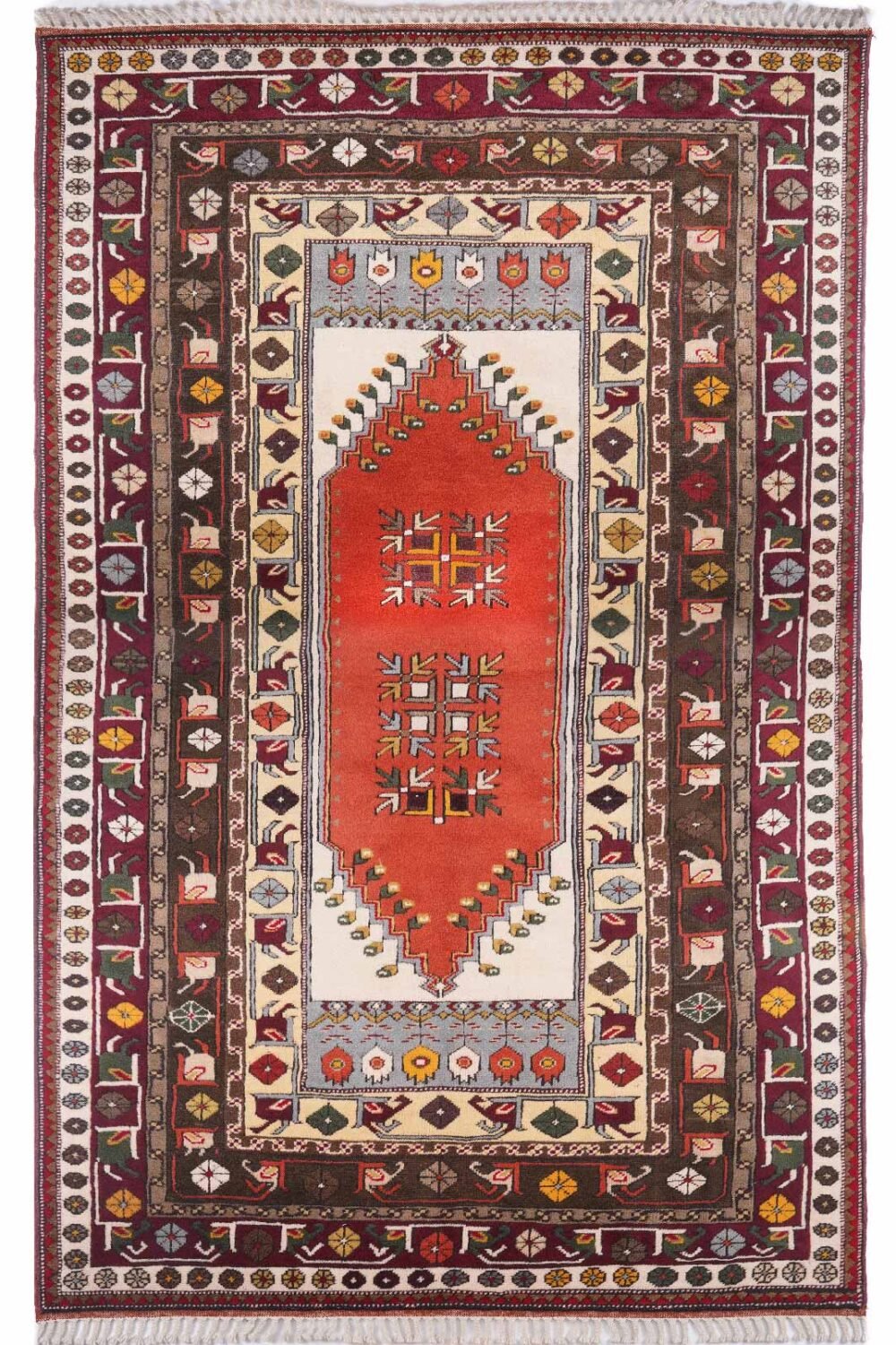 Traditional Oriental Milas Rug - Hand-Knotted 5.6x7.9 ft - Rugs 1