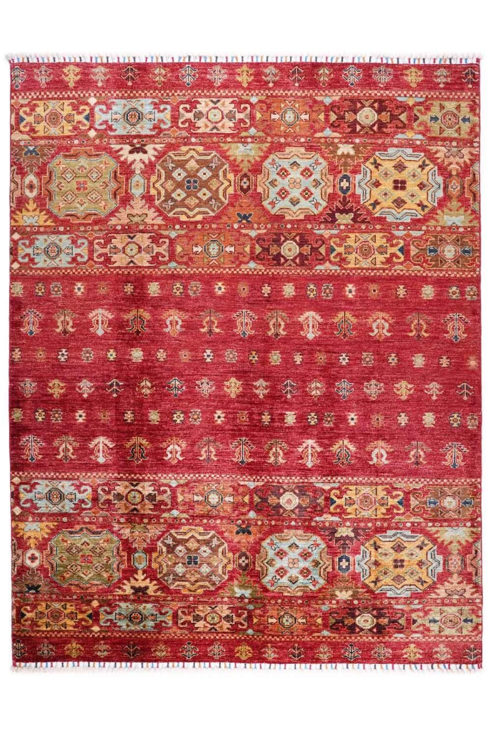 Traditional Oriental Red Rug 6.7x5.2 ft Hand-Knotted Horgin - Rugs 1