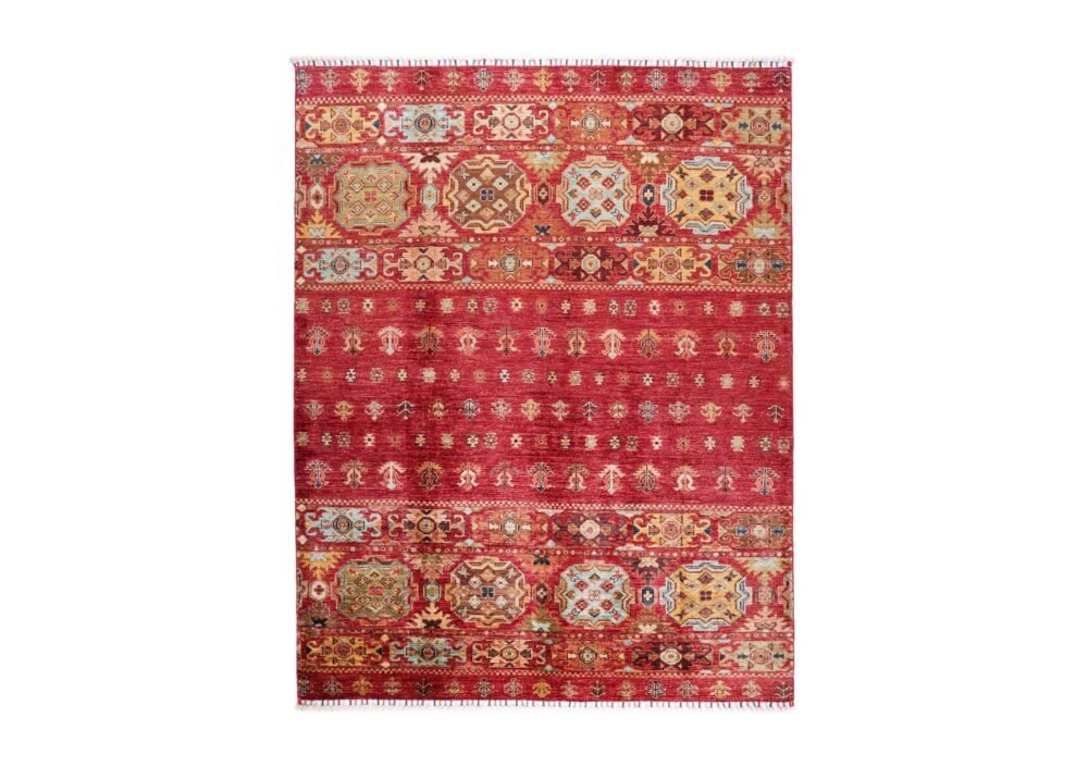 Traditional Oriental Red Rug 6.7x5.2 ft Hand-Knotted Horgin - Rugs 1