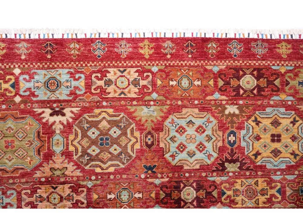 Traditional Oriental Red Rug 6.7x5.2 ft Hand-Knotted Horgin - Rugs 1
