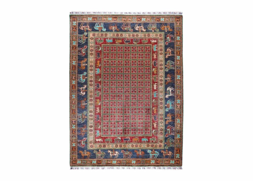 Traditional Rugs for Rustic Living Room 8x5.9 ft Hand-Knotted Usak - Rugs 1