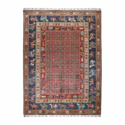 Traditional Rugs for Rustic Living Room 8x5.9 ft Hand-Knotted Usak - Rugs 1