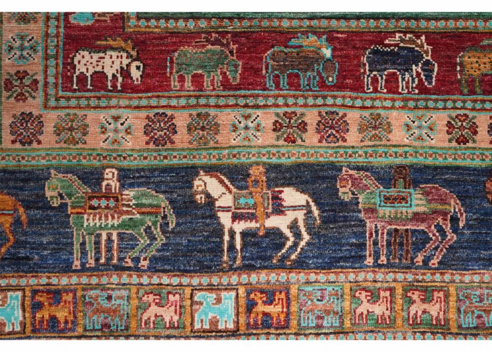 Traditional Rugs for Rustic Living Room 8x5.9 ft Hand-Knotted Usak - Rugs 1