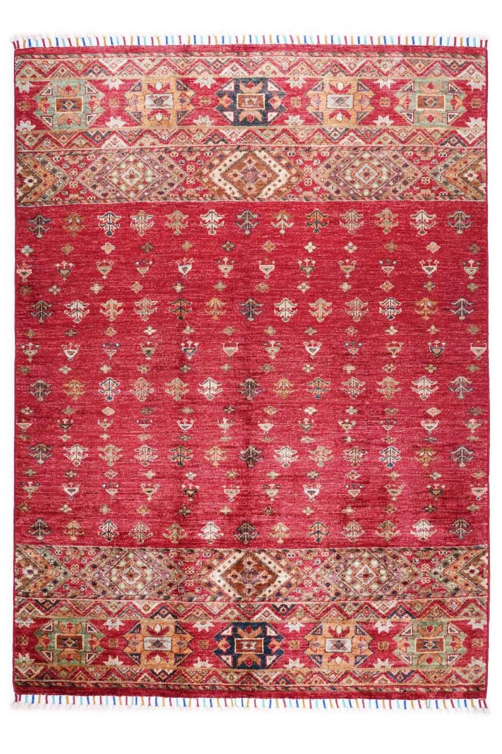 Traditional Stlye Red Kitchen Rugs 5.7x4.1 ft Hand-Knotted Horgin - Rugs 1