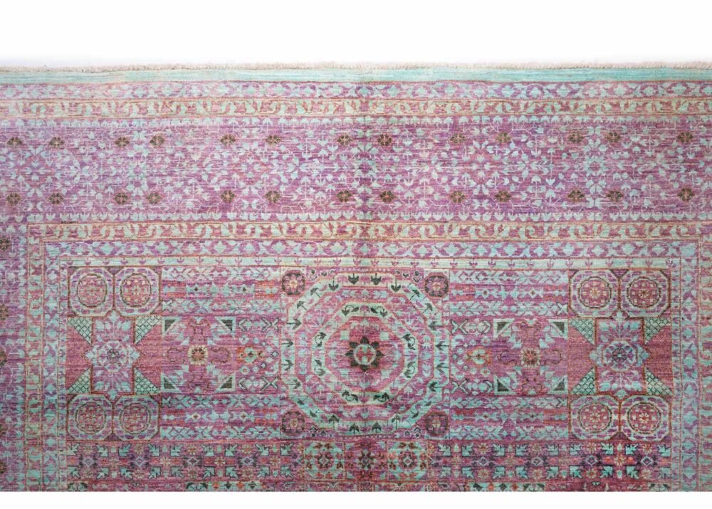 Traditional Style Purple and Pink Rug Hand-Knotted 9.9x7 ft Memluk - Rugs 1