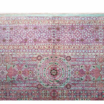 Traditional Style Purple and Pink Rug Hand-Knotted 9.9x7 ft Memluk - Rugs 1
