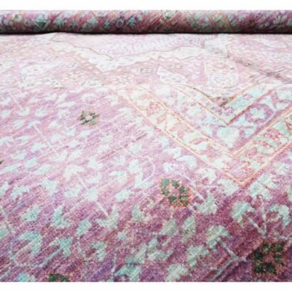 Traditional Style Purple and Pink Rug Hand-Knotted 9.9x7 ft Memluk - Rugs 1