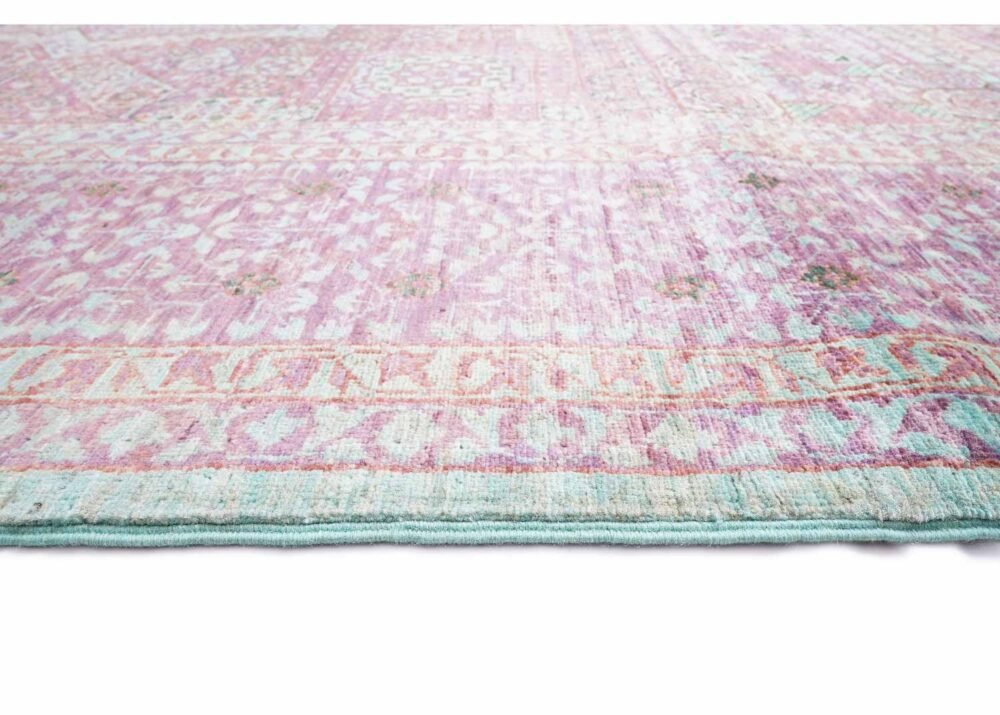 Traditional Style Purple and Pink Rug Hand-Knotted 9.9x7 ft Memluk - Rugs 1