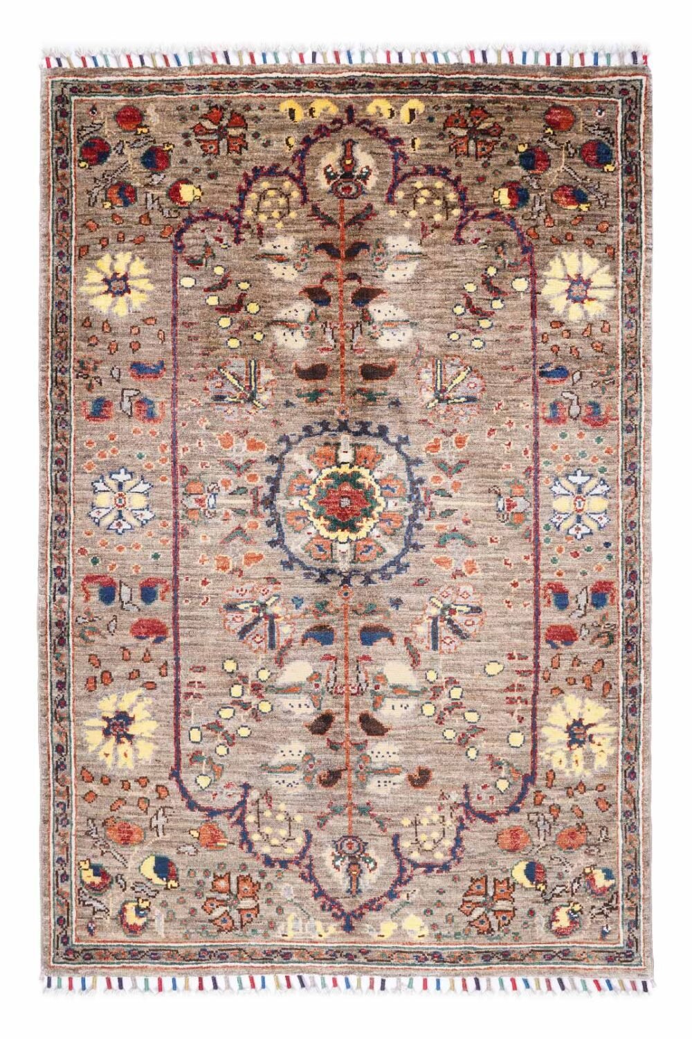 Traditional Sultani Floral Area Rug Hand-Knotted 4.8x3.2 ft - Rugs 1