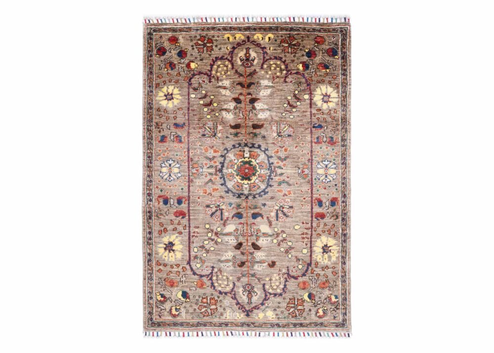 Traditional Sultani Floral Area Rug Hand-Knotted 4.8x3.2 ft - Rugs 1