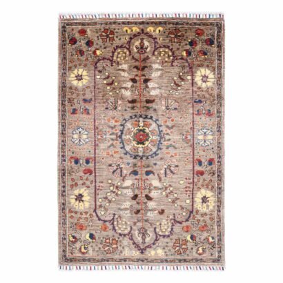 Traditional Sultani Floral Area Rug Hand-Knotted 4.8x3.2 ft - Rugs 1