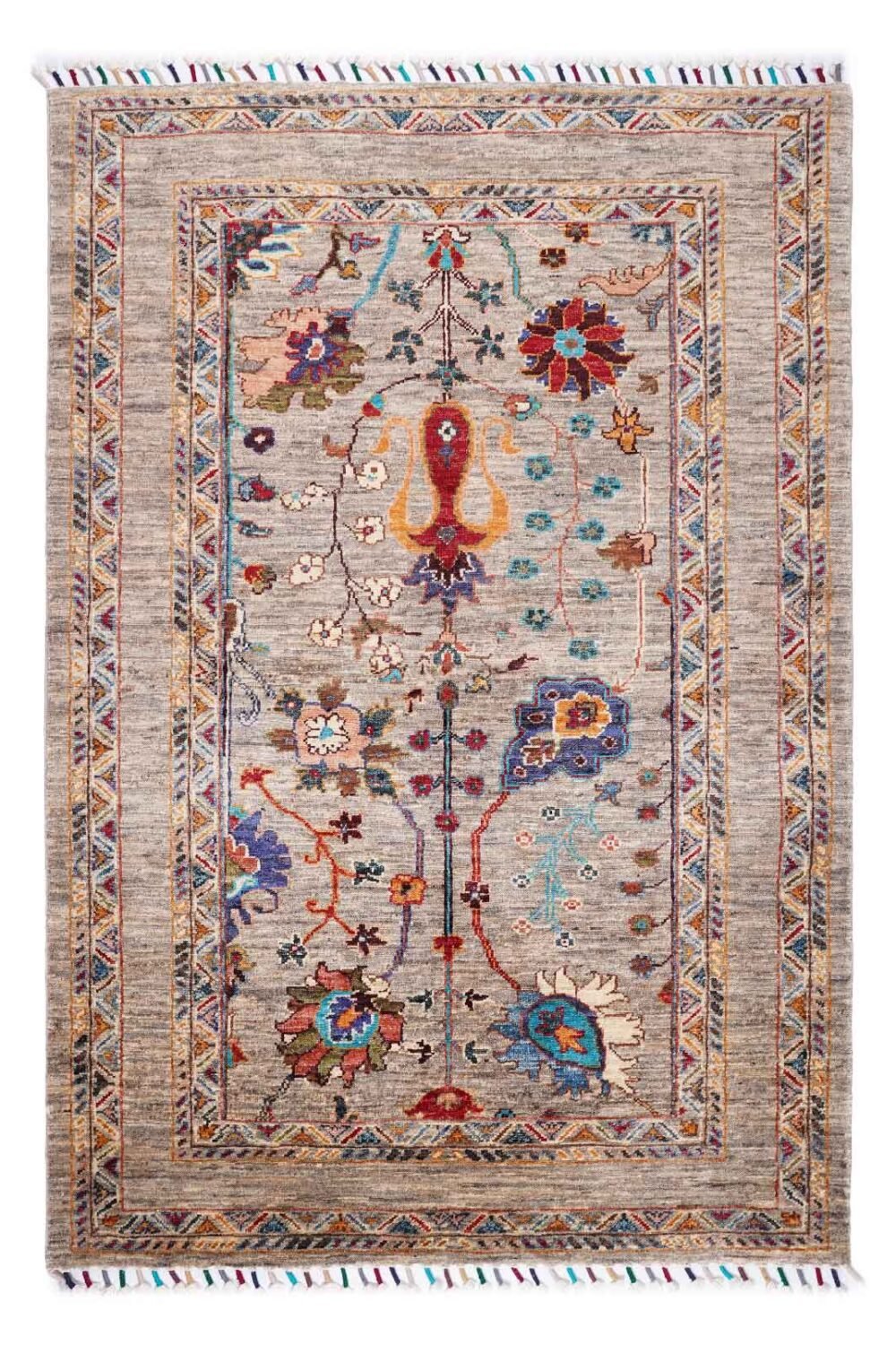 Traditional Sultani Floral Outdoor Rug 5x3.4 ft Hand-Knotted - Rugs 1
