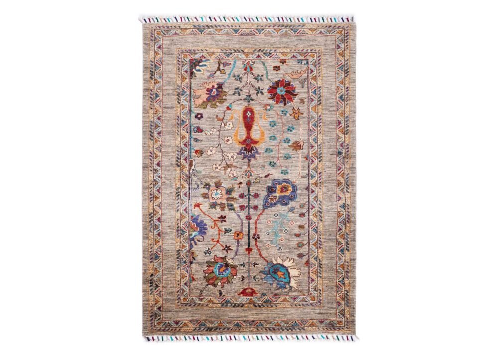 Traditional Sultani Floral Outdoor Rug 5x3.4 ft Hand-Knotted - Rugs 1