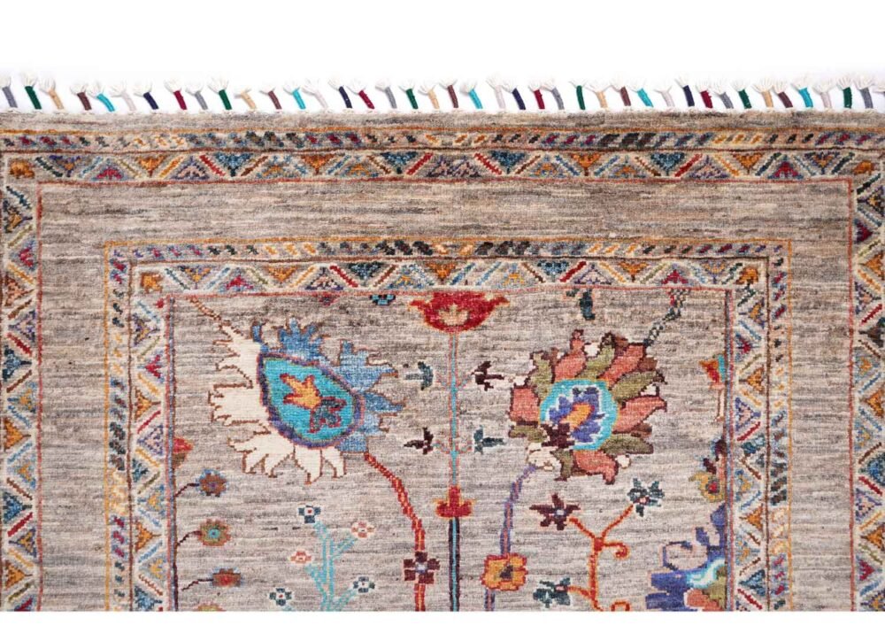 Traditional Sultani Floral Outdoor Rug 5x3.4 ft Hand-Knotted - Rugs 1