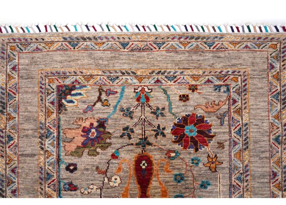 Traditional Sultani Floral Outdoor Rug 5x3.4 ft Hand-Knotted - Rugs 1