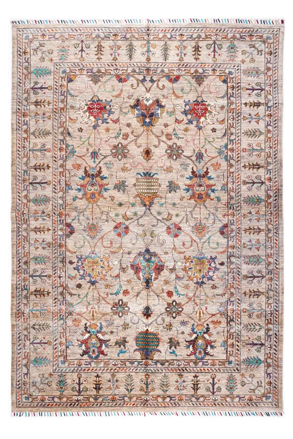 Traditional Sultani Large Beige Rug Oriental Pattern 8x5.8 ft - Rugs 1